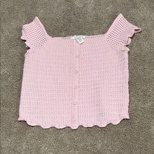 Full Tilt Pink Crochet Top